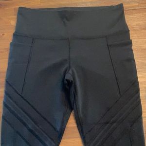 Athleta black mixed media leggings